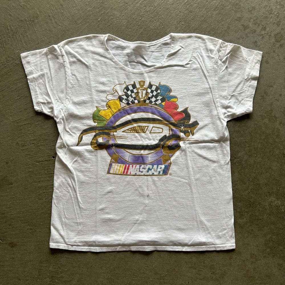 Vintage 90s Nascar Shirt Size Small White Racing Championship Race Car